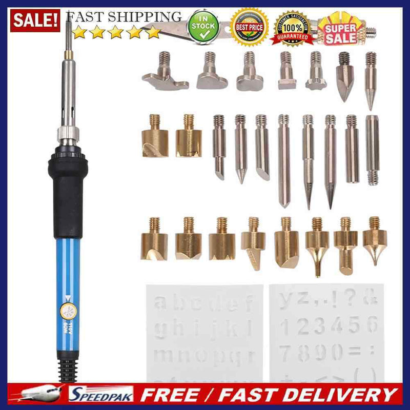28pcs Wood Burning Kit Pyrography Pen DIY Set for Embossing Carving Soldering