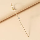 Leaves Ear Clip Ear Wrap Crawler Diamond Hook Earrings for Women Climber Jewelry