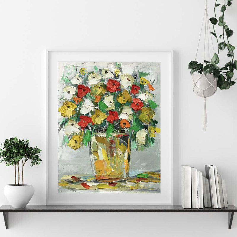 Oil Paint By Numbers Picture DIY Drawing Elegant Flower Nature Acrylic Painti