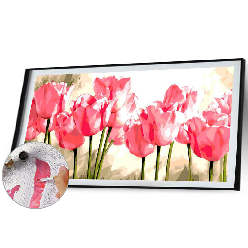 DIY Acrylic Paint by Numbers Oil Paint Kit Beautiful Flower Coloring by Numbe