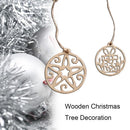 6pcs Wooden Xmas Hollow-out Hanging Ornament Christmas Tree Decor Kids Gift
