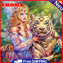Diamond Painting Partial Special Starfish Beauty and the Tiger of