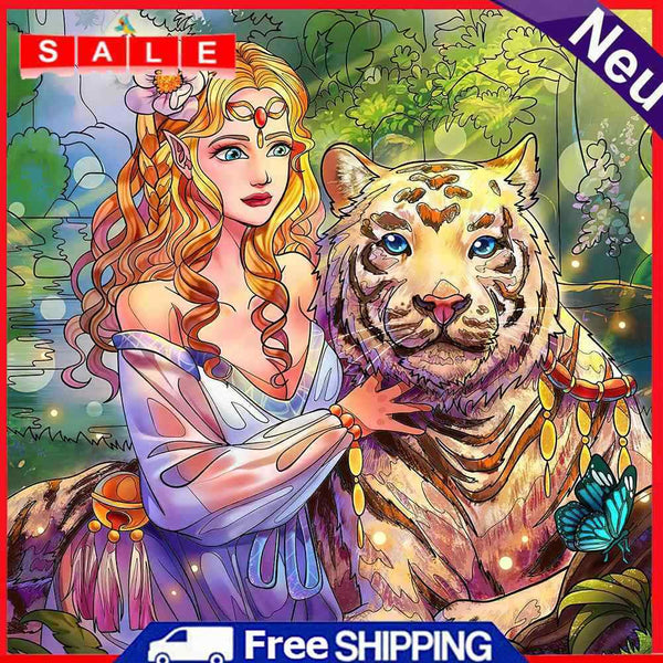 Diamond Painting Partial Special Starfish Beauty and the Tiger of