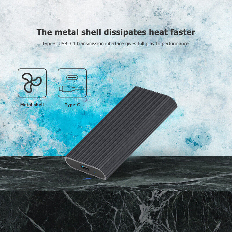 Blueendless M3T USB 3.1 to MSATA SSD Box Type-C Adapter Solid State Drive Case