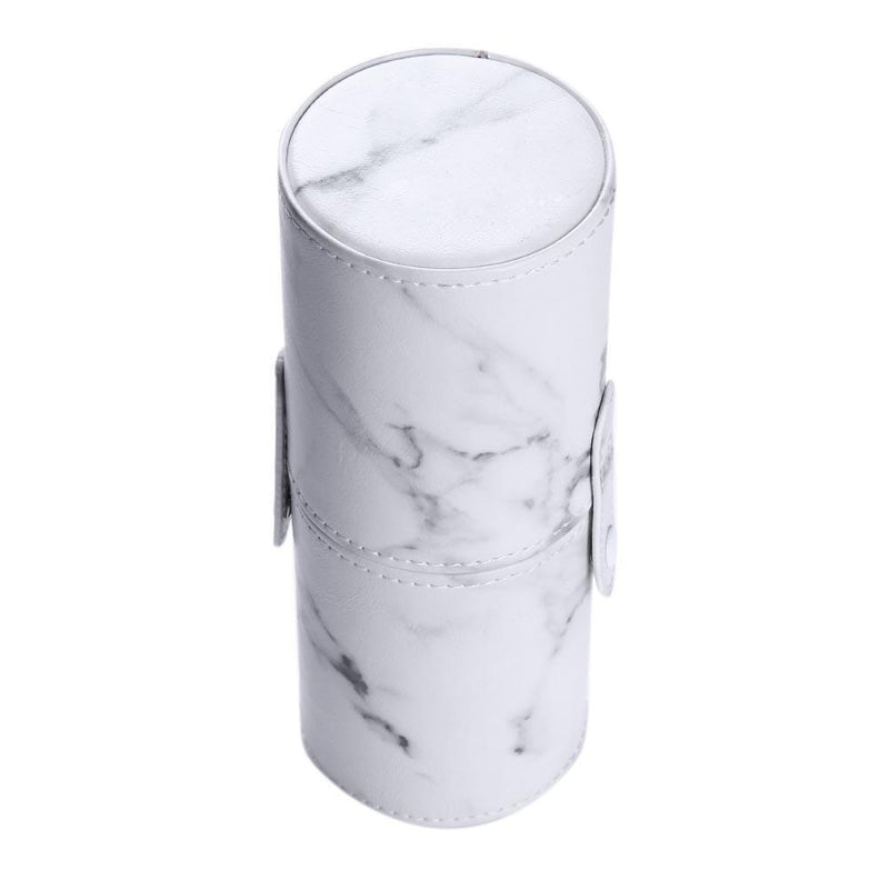 Travel PU Marbling Makeup Brushes Pen Holder Storage Cosmetic Case Box(L) Newly