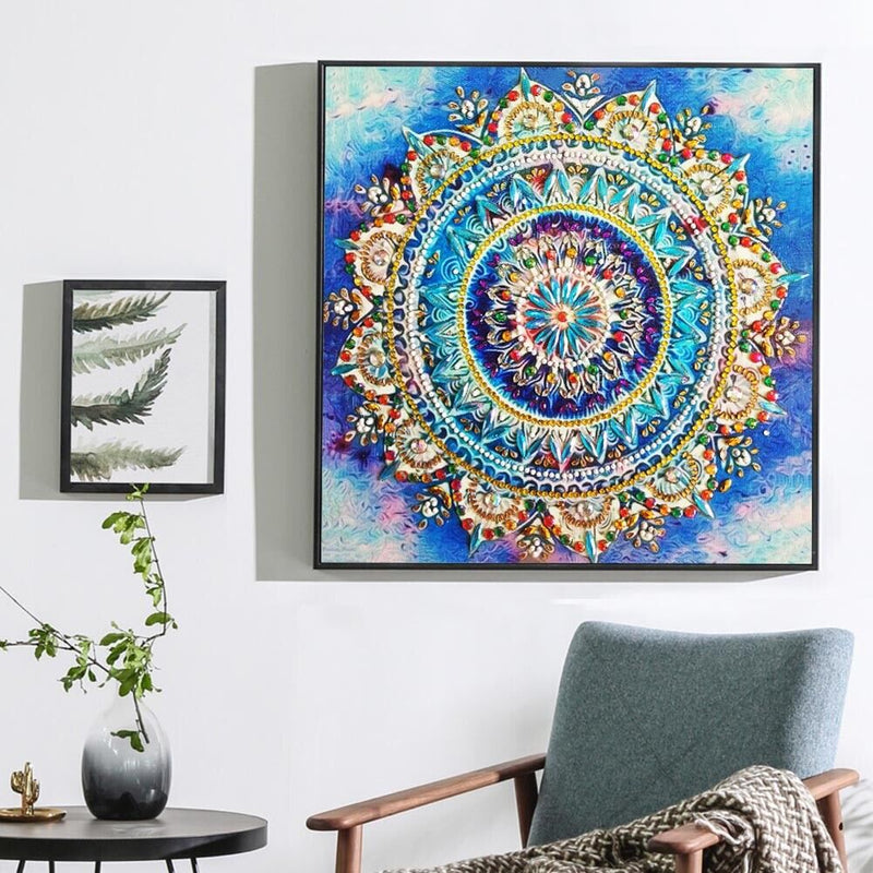5D DIY Special Shaped Diamond Painting Folk Flower Cross Stitch Embroidery