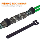 10pcs Fishing Rod Tie Holders Straps Suspenders Fastener Cable Belt (Black)