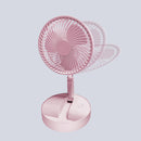 Folding Telescopic Floor Fan Summer Mute Student Desktop Table Fan (Pink)