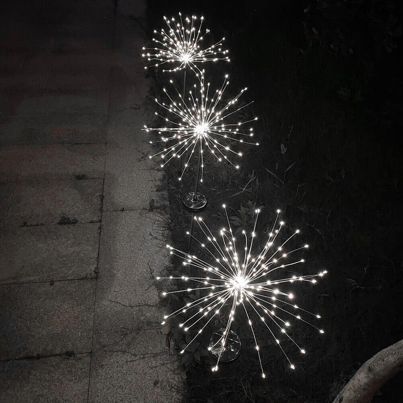 LED Solar Firework Lights Outdoor Dandelion Fairy String Lamp (Cold White) Newly