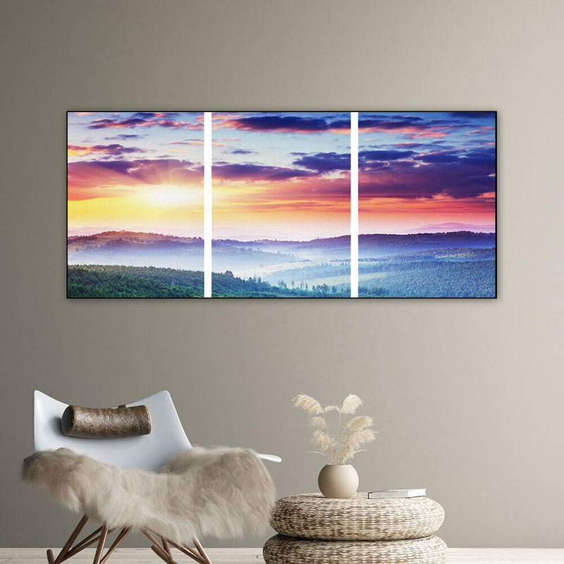 3 Panels Sunrise Oil Paint By Numbers Kits Canvas Picture Wall Art DIY Decor