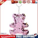 Lovely Bear Keychain Sequins Women Key Ring Car Bag Pendant Gifts (Pink)