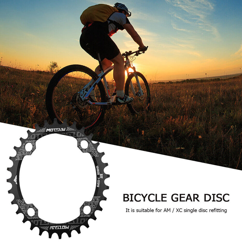 MOTSUV 104 BCD Positive Negative Tooth Disc Bike Single Plate (32T Oval)