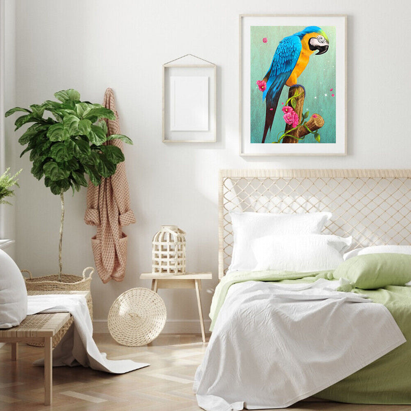 Parrot Oil Paint By Numbers DIY Acrylic Painting Wall Art Picture Craft Decor