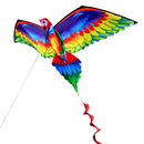 Rainbow Color Flying Parrot Kite with String Handle for Family Fun Outdoor Toys