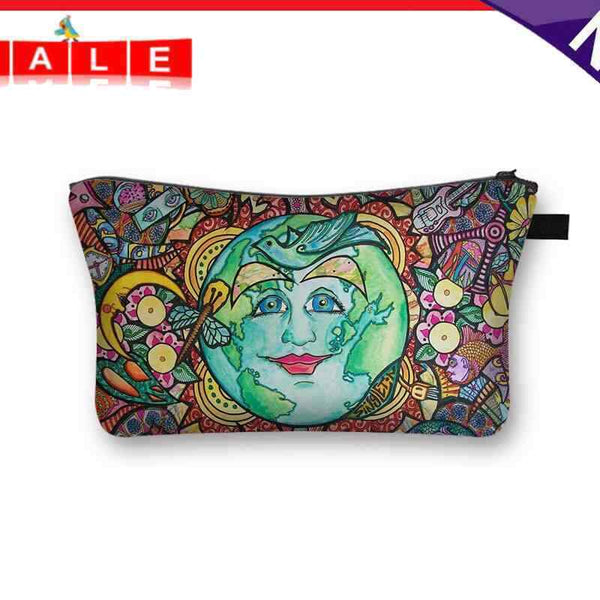 Asslye Kosmetiktasche mit abstraktem Smiley-Motiv, f?r Reisen, Kosmetiktasche, K