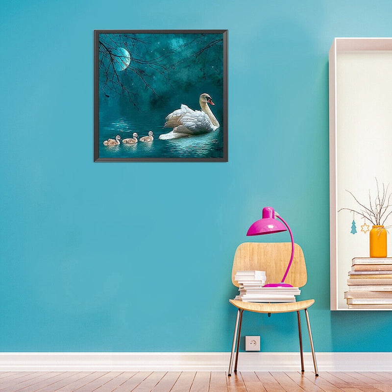 5D Diamond Painting Kit Swan Lake Full Round Drill Rhinestone DIY Wall Arts