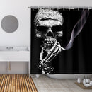 Waterproof Skeleton Smoke Bath Curtain with Hook Anti-Mold Bathtub Cover Craft