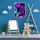 5D DIY Blue Butterfly Full Round Diamond Painting Wall Decor Rhinestone Picture