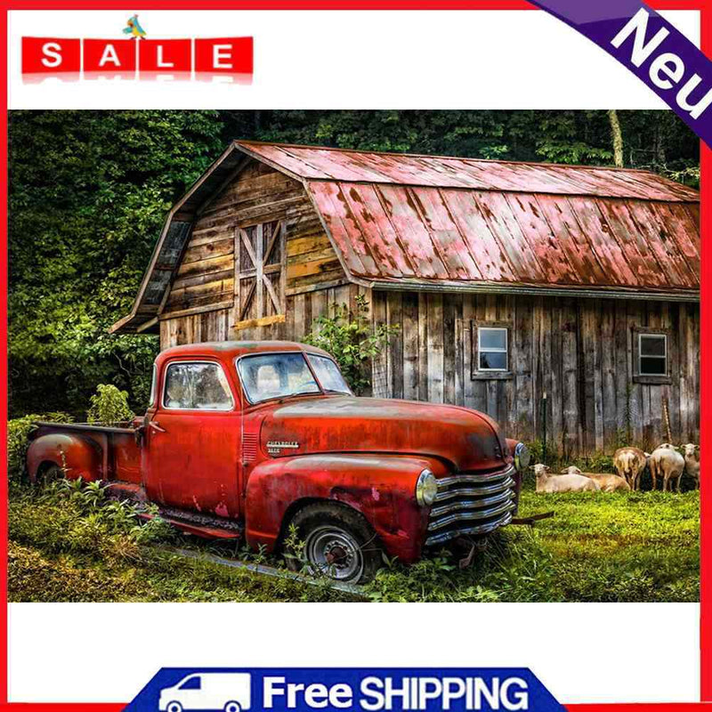 DIY Cabin Car Rhinestone Picture Mosaic Full Round Drill Diamond Painting Craft