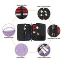 Portable Watch Band Organizer Storage Bag USB Cable Travel Handbag (Purple)