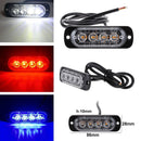 5PCS 4LED 4W Car Flash Truck Emergency Light Bar Strobe Warning Lamp(Red)
