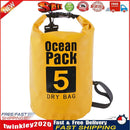 Waterproof Dry Bag Pack Sack Swimming Kayaking River Trekking (5L Yellow) Newly