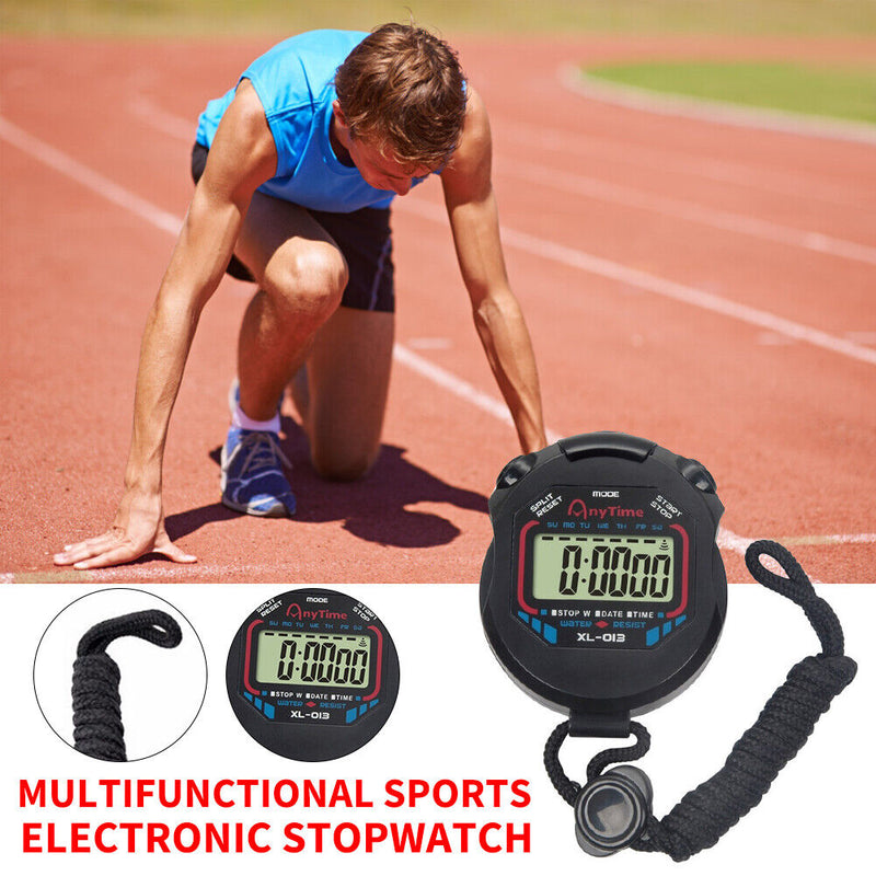 Digital Sports Running Counter Stopwatch Timer Waterproof Alarm Stop Watch Newly