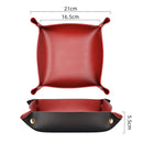 Desktop Organizer Folding Storage Box Leather Tray for Dice Key Coin (A) Newly