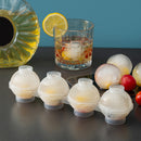 Plastic Round Ice Cube Makers Tray 4 Grid Whiskey Ice Ball Mold Kitchen Tools