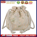 Lace Flower Decor Shoulder Handbags Women Straw Small Drawstring Crossbody Bags