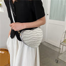 Fashion Heart-shaped Crossbody Bag Leather Women Stone Pattern Purse Handbags