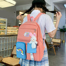 #A Teenager Class Bookbag Rucksack Rainbow Hit Color Shoulder Crossbody Bags