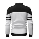 Men Teenager Boy Spring Autumn Long-Sleeves Cardigan Stripe Zipper Sweatershi