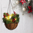 Led String Lights Flower Wreath Christmas Hanging Basket For Front Door