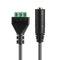 3.5mm Stereo Female Jack to AV Screw Video Balun Terminal Plug Cable 30cm
