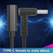 PD USB C Female to Right Angle DC Connector Adapter for Laptop (4.0x1.35mm)