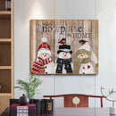Three Snowman Oil Paint by Numbers Hand Painted Frameless Picture Home Ornament