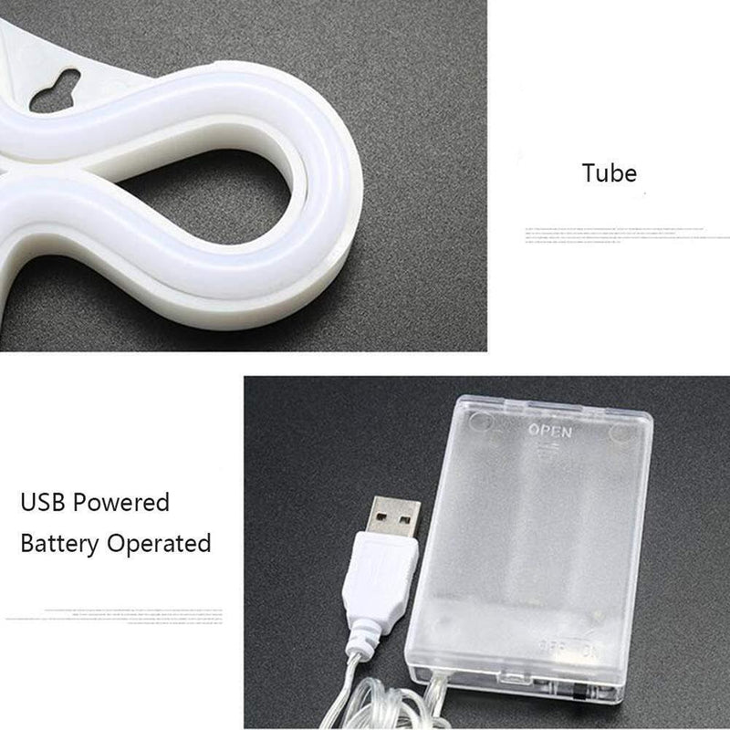 Creative Neon Sign Light Kids Room Night Lamp Mural Decor (Blue Flashing) Newly