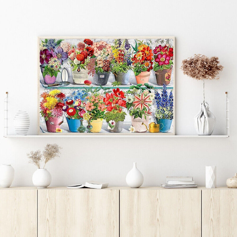 Potted Flower Oil Paint By Numbers Kits Coloring Drawing for Adults Children