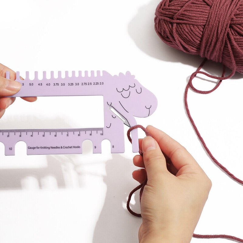 Sheepshape knitting sewing hook measuring ruler gauge size chart ruler accessories
