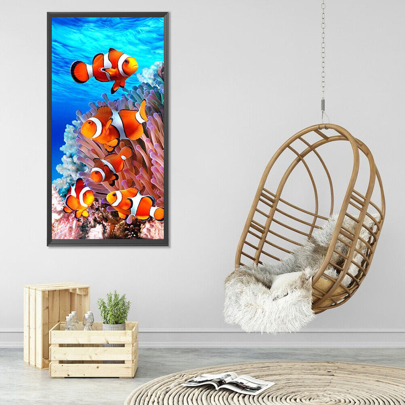 Canvas Painted Oil Paint By Numbers Goldfish DIY Wall Art Modern Bedroom Decor