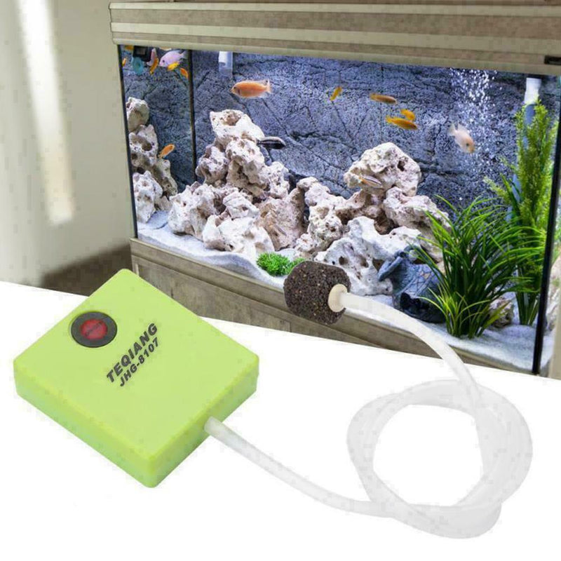 Aquarium Dry Battery Operated Fish Tank Pump Air Aerator F6U7 Stone Q0S7 U7M6