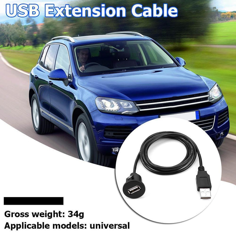 1m 3.28ft USB Male to Female Cable Extension Car Dash Mounting Universal Panel