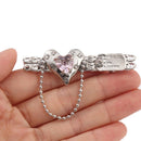 No Bend Chain Tassel Design Simple Metal Hair Clip Pink Love Heart Sweet Cool