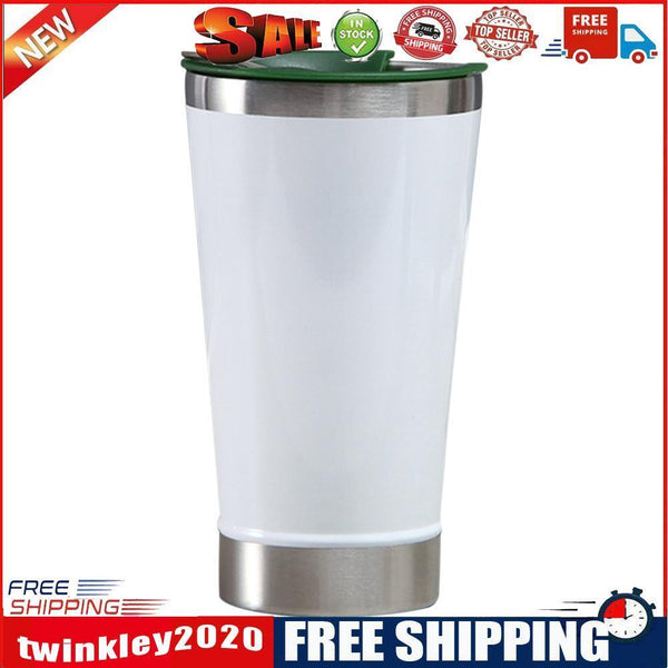 Double-layer Thermal Mug Beer Cups Stainless Steel Coffee Bottle (White)