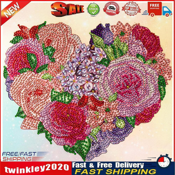 Part Specical Shaped Drill Diamond Painting Flower Heart Mosaic Kit Craft Newly