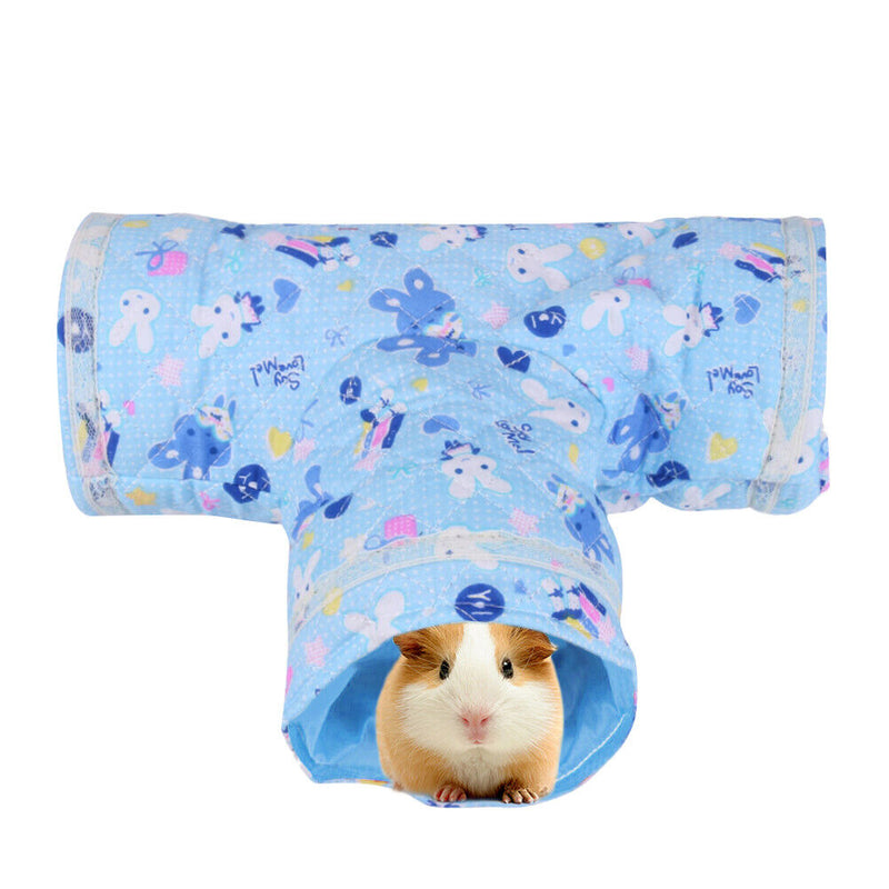 Hamster Tunnel Small Pet Animal Dutch Guinea Pig Hedgehog 3 Channels Toys Newly