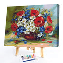 Oil Paint By Numbers Picture DIY Painting Colorful Flower Drawing on Canvas