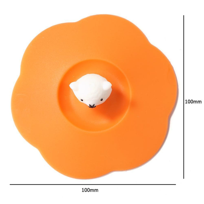 Torx Silicone Cup Cover Heat-resistant Leakproof Reuse Cartoon Lid (Alpaca)