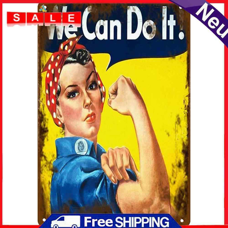 Wall Mounted Fitness Girl Metal Signs Retro Pub Bar Door Hanging Rectangle Sheet